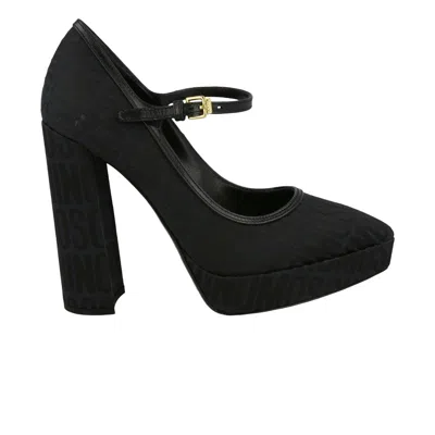 Pre-owned Moschino Wmns Logo Jacquard Mary Jane Pump 'black' | Women's Size 39