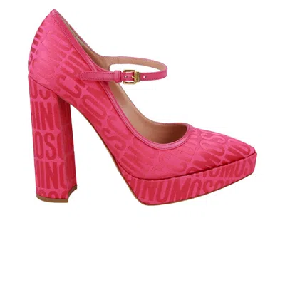 Pre-owned Moschino Wmns Logo Jacquard Mary Jane Pump 'pink' | Women's Size 35