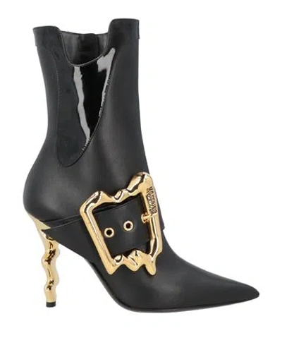 Moschino Woman Ankle Boots Black Size 8 Calfskin