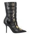 Moschino Woman Ankle Boots Black Size 8 Calfskin In Black