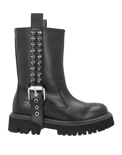 Moschino Woman Ankle Boots Black Size 8 Calfskin