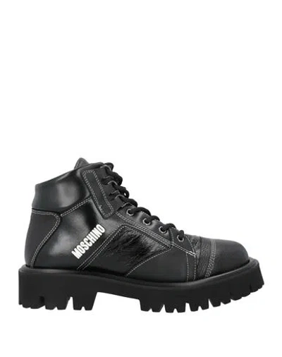Moschino Woman Ankle Boots Black Size 8 Leather