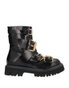 Moschino Woman Ankle Boots Black Size 8 Leather In Black