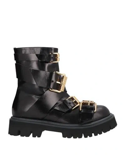 Moschino Woman Ankle Boots Black Size 8 Leather
