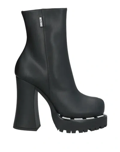 Moschino Woman Ankle Boots Black Size 8 Leather