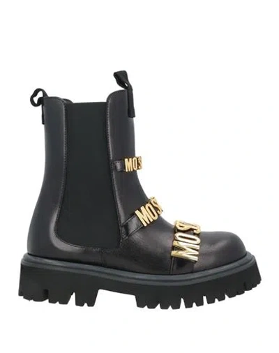 Moschino Woman Ankle Boots Black Size 8 Leather