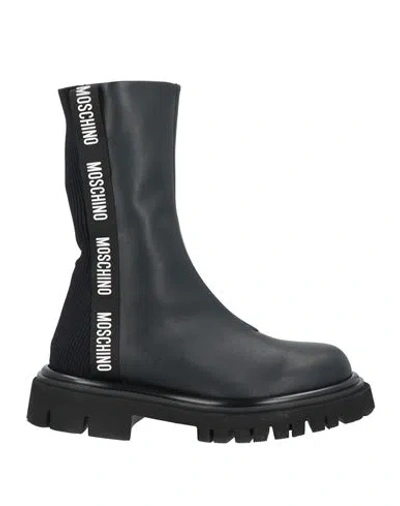 Moschino Woman Ankle Boots Black Size 8 Textile Fibers