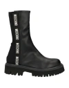 Moschino Woman Ankle Boots Black Size 8 Textile Fibers In Black