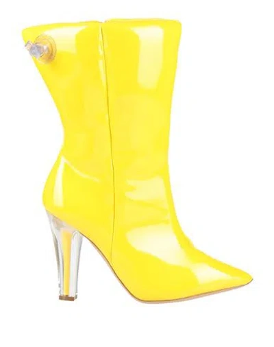 Moschino Woman Ankle Boots Yellow Size 7 Synthetic Material