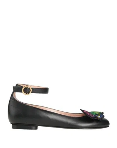 Moschino Woman Ballet Flats Black Size 7 Leather