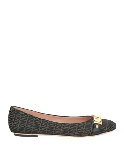 Moschino Woman Ballet Flats Khaki Size 8 Textile Fibers In Blue