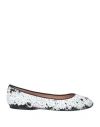 Moschino Woman Ballet Flats White Size 8 Textile Fibers In White