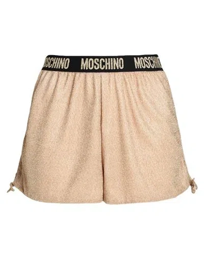 Moschino Woman Beach Shorts And Pants Gold Size Xl Polyamide, Metallic Fiber In Neutral