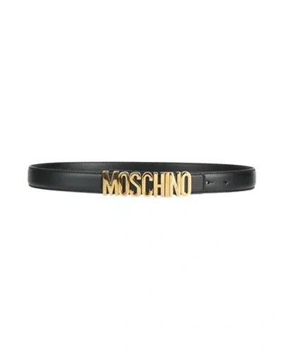 Moschino Woman Belt Black Size 10 Leather