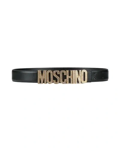 Moschino Woman Belt Black Size 10 Leather
