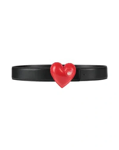 Moschino Woman Belt Black Size 12 Leather
