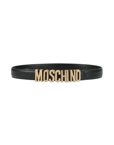 Moschino Woman Belt Black Size 4 Leather