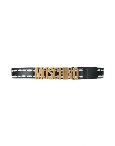 Moschino Woman Belt Black Size 8 Leather