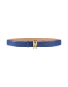 Moschino Logo Buckle Leather Belt In Blue