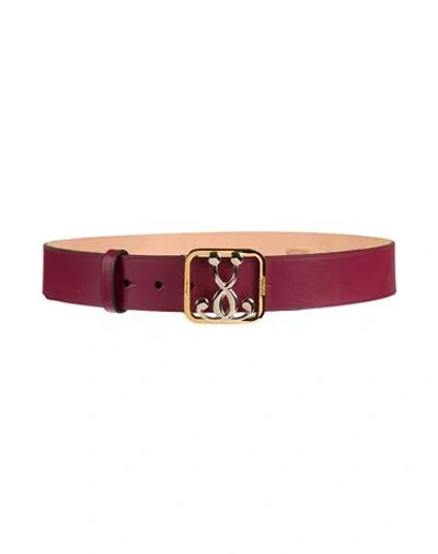 Moschino Woman Belt Burgundy Size 14 Leather