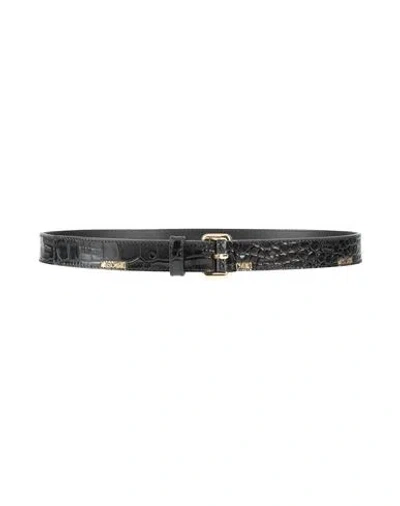 Moschino Woman Belt Dark Brown Size 10 Leather In Black