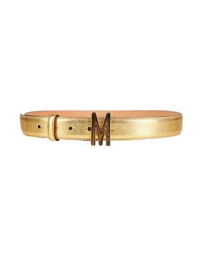 Moschino Woman Belt Gold Size 10 Leather