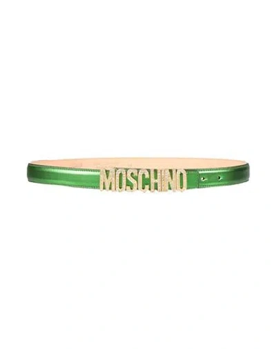 Moschino Woman Belt Green Size 10 Leather