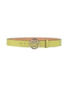 Moschino Woman Belt Lime Green Size 14 Leather In Green