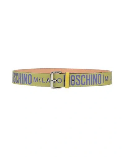 Moschino Woman Belt Lime Green Size 14 Leather