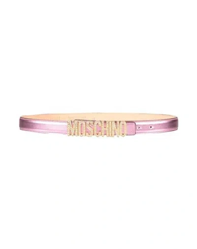 Moschino Woman Belt Pink Size 10 Leather