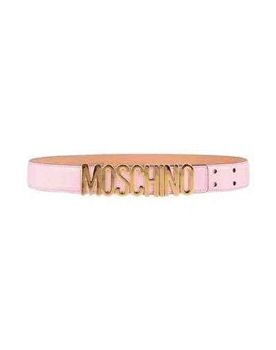 Moschino Woman Belt Pink Size 12 Leather