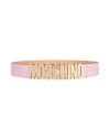 Moschino Woman Belt Pink Size 12 Soft Leather
