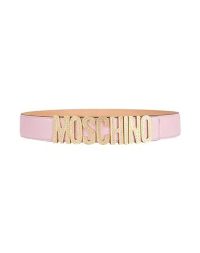 Moschino Woman Belt Pink Size 12 Soft Leather