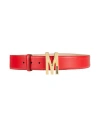 Moschino Woman Belt Red Size 12 Soft Leather