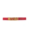 Moschino Logo Leather Belt Woman Belt Red Size 38 Calfskin