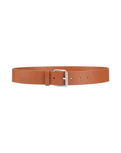 Moschino Woman Belt Tan Size 32 Leather In Brown