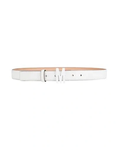 Moschino Woman Belt White Size 8 Soft Leather