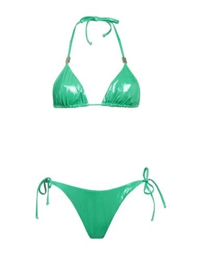 Moschino Woman Bikini Light Green Size 10 Polyamide, Elastane