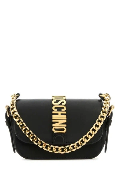 Moschino Woman Black Leather Shoulder Bag