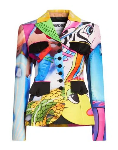 Moschino Woman Blazer Azure Size 4 Cotton, Viscose In Blue