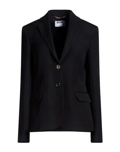 Moschino Woman Blazer Black Size 10 Virgin Wool, Viscose
