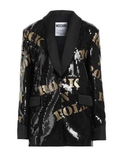 Moschino Woman Blazer Black Size 12 Polyester, Elastane
