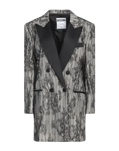 Moschino Woman Blazer Black Size 8 Polyester, Cotton, Virgin Wool, Elastane