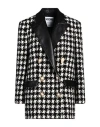 Moschino Double-breasted Houndstooth Wool-blend Tweed Blazer In Black