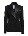 Moschino Appliquéd Grain De Poudre Wool Blazer In Black
