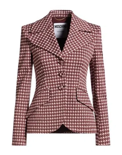 Moschino Woman Blazer Brick Size 2 Polyamide, Elastane In Red