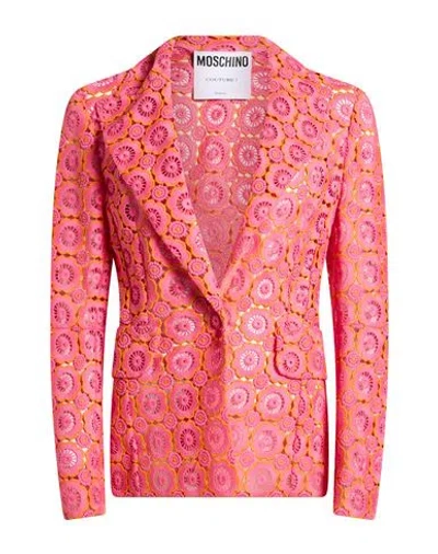 Moschino Woman Blazer Fuchsia Size 4 Polyester In Pink