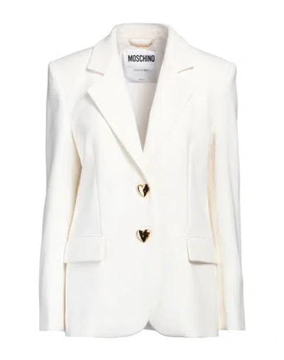 Moschino Woman Blazer Ivory Size 10 Polyester, Elastane In White