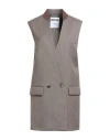 Moschino Woman Blazer Khaki Size 8 Virgin Wool In Gray