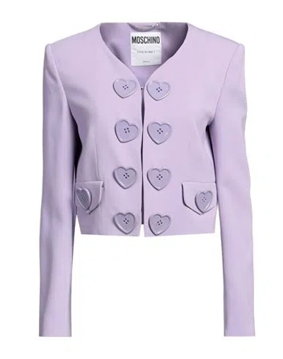 Moschino Woman Blazer Light Purple Size 12 Viscose, Elastane